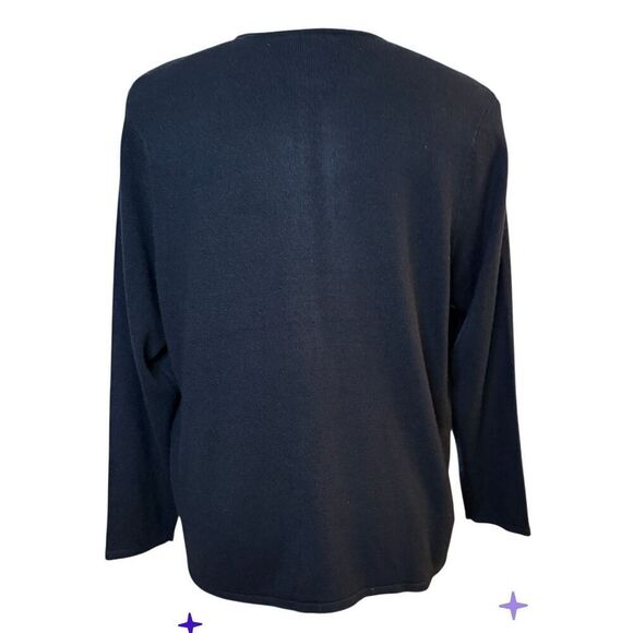 Designers Originals Beaded Cardigan Sz. XL Black Warm Cozy Elegant - Picture 4 of 9